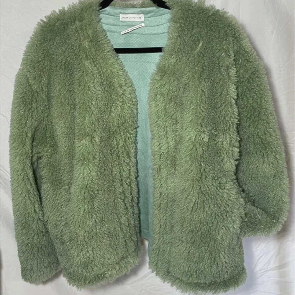 Urban Outfitters Faux Fur Sage Green Jacket
